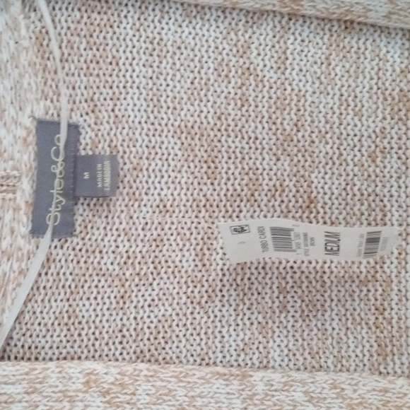 Style And Co Colorblock Open Front Cardigan Earrh Colors Medium New With Tag - Picture 6 of 6